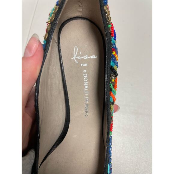 LISA FOR DONALD J. PLINER Alexis Beaded Platform Pump Size 7 Multicolor Slip-On - Picture 7 of 12